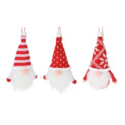 Gnomo suspenso vermelho e branco, modelos variados