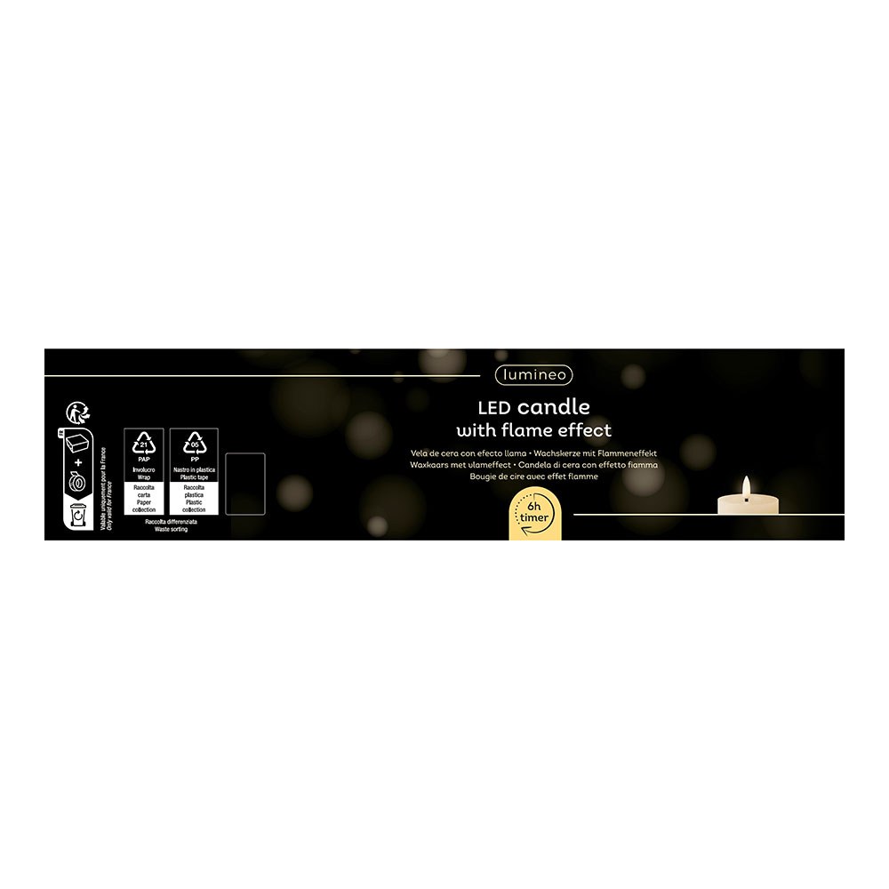Vela de cera LED dourada, Ø7 x 19 cm - Image 2