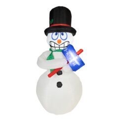 Muñeco de nieve hinchable con led para exterior 80 x 70 x 175 cm