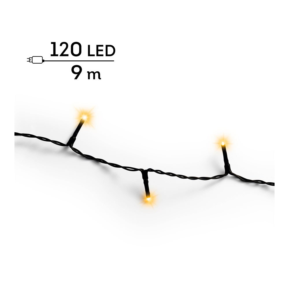 Cordão de luzes LED multifuncionais para exterior, 8 funções, 120 leds, LUZ quente clássica, cabo preto, 9 m - Image 2