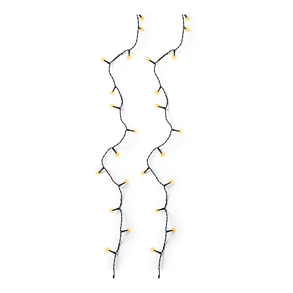 Cordão de luzes LED multifuncionais para exterior, 8 funções, 180 leds, LUZ quente clássica, cabo preto, 13,5 m