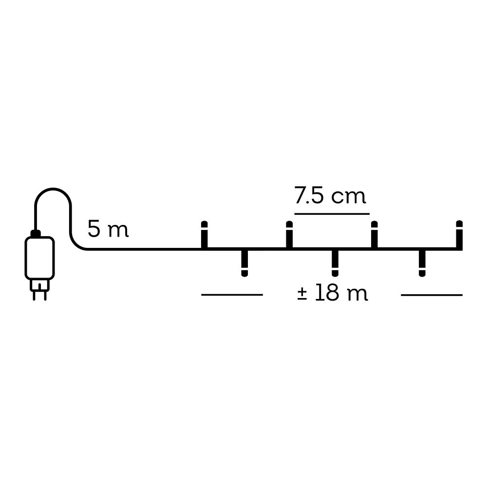 Cordão de luzes LED multifuncionais para exterior, 8 funções, 240 leds, branco frio, cabo preto, 18 m - Image 3