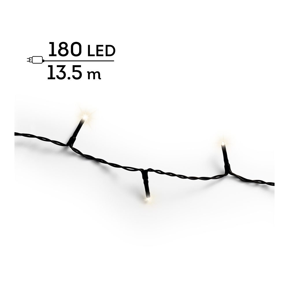 Cordão de luzes LED multifuncionais para exterior, 8 funções, 180 leds, branco quente, cabo preto, 13,5 m - Image 3