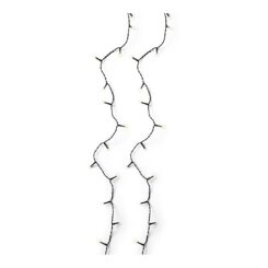 Cordão de luzes LED multifuncionais para exterior, 8 funções, 360 leds, branco quente, cabo preto, 27 m
