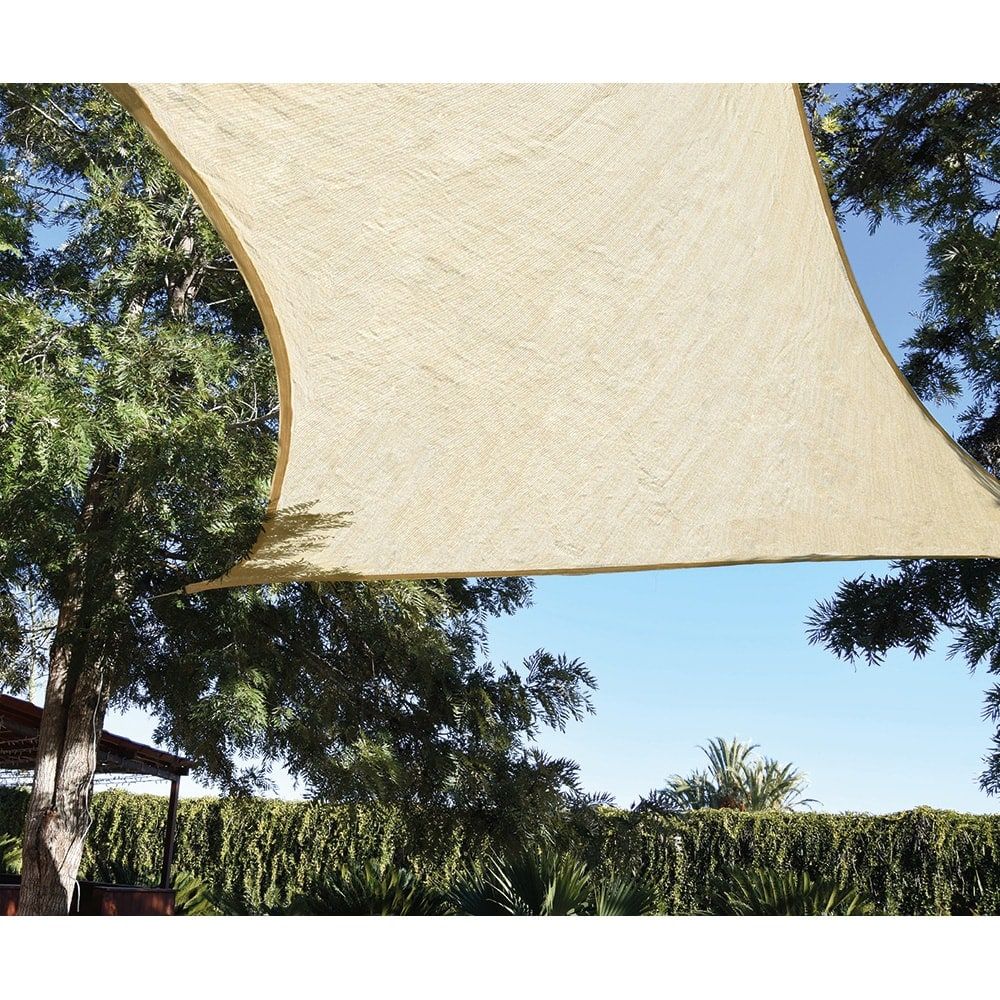 Toldo de vela quadrado bege 5 x 5 m - Image 3