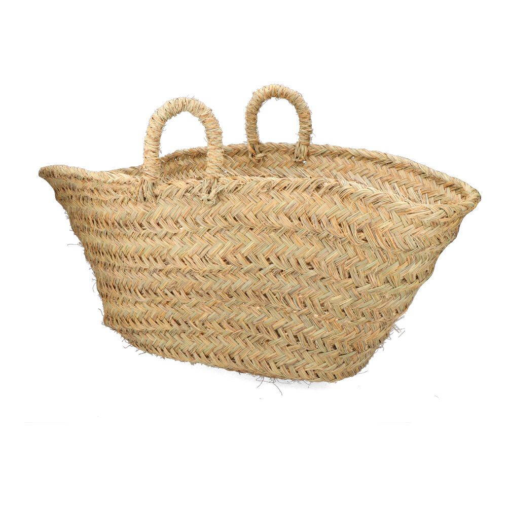 Cesto oval de esparto para lenha 60 x 35 x 45 cm - Image 2