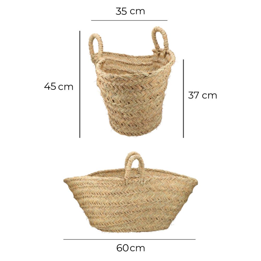 Cesto oval de esparto para lenha 60 x 35 x 45 cm - Image 5