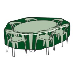 Capa protetora para mesa e cadeiras, Ø205 x 90 cm, 100 g/m²