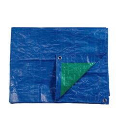 Lona dupla face de polietileno, azul/verde, densidade 90 g/m², 10 x 15 m