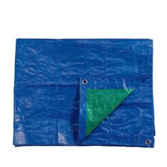 Lona dupla face de polietileno, azul/verde, densidade 90 g/m², 8 x 12 m