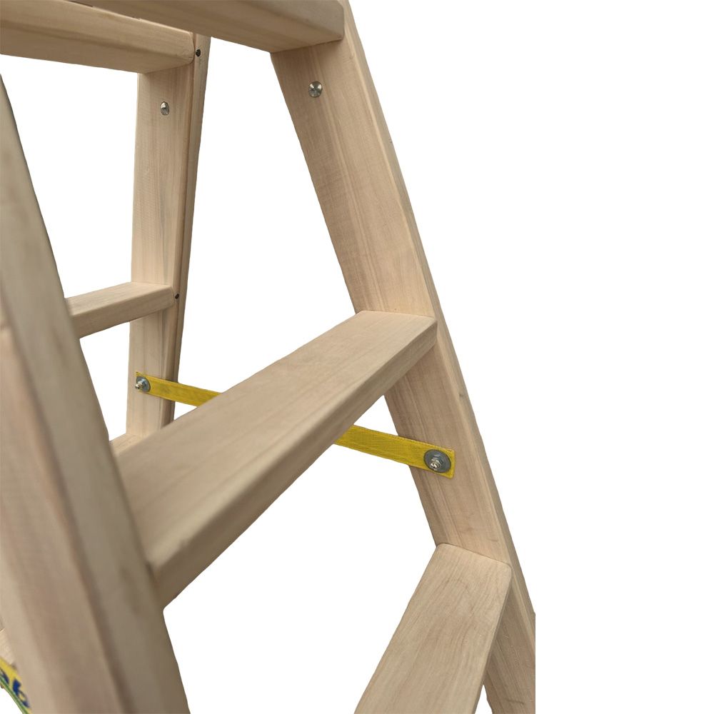Escadote de madeira degraus largos 139cm altura BLD-5 plabell - Image 4