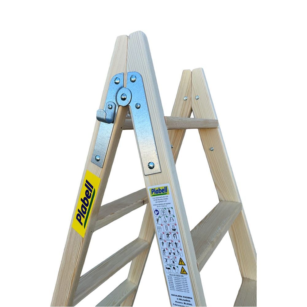 Escadote de madeira degraus largos 139cm altura BLD-5 plabell - Image 5