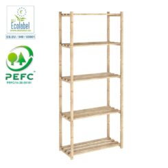 Estante pinho serie natura sem verniz 100% pefc cert 171x65x30cm astigarraga