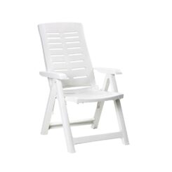 Cadeira dobrável com múltiplas posições, branca, 60 x 61 x 109 cm