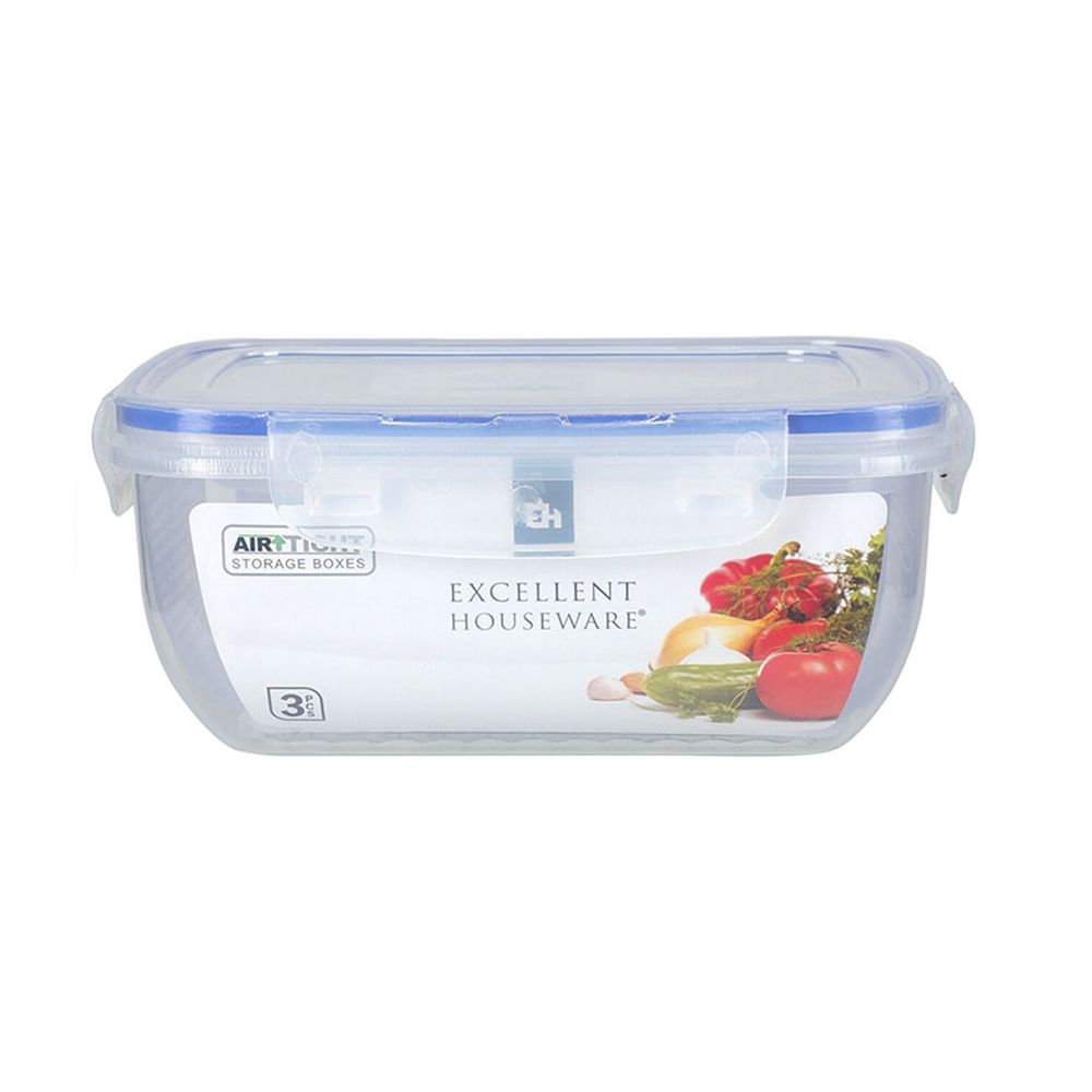 CONJUNTO 3 LANCHEIRAS DE PLÁSTICO 1400 ml, 800 ml, 400 ml