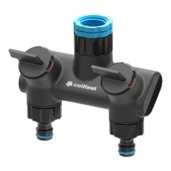 Distribuidor 2 vias com válvulas para torneira energo rosca 6 bar, ½ polegada - ¾ polegada e 1 polegada, blister