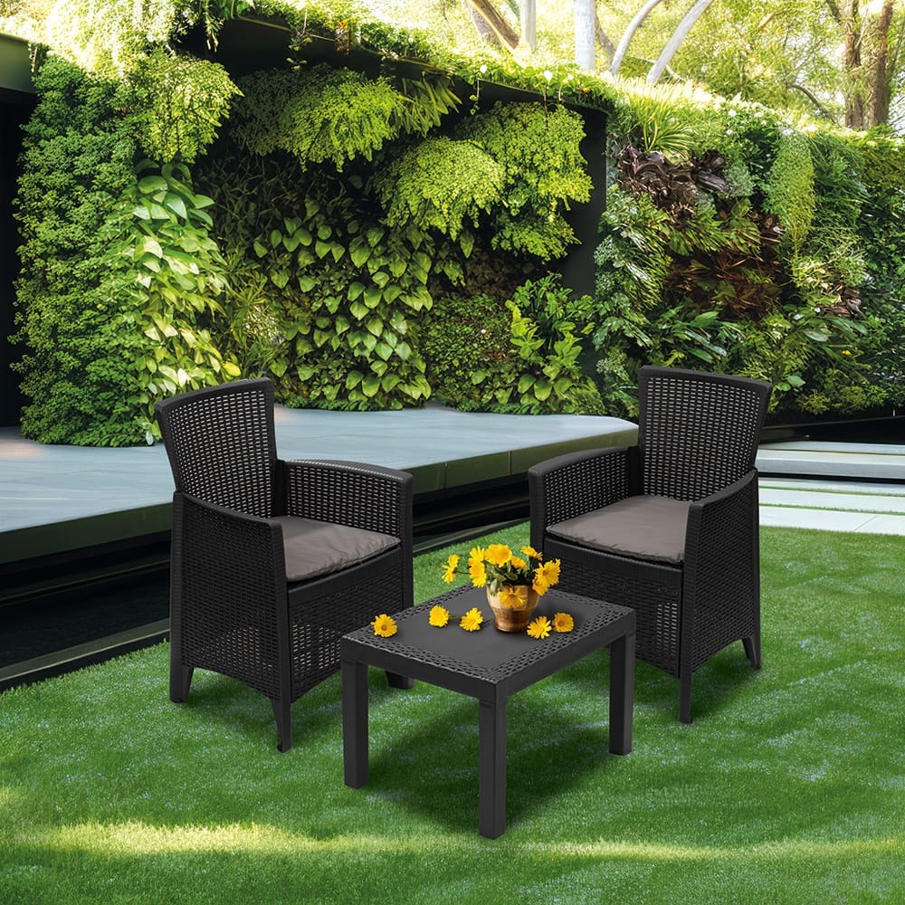 Conjunto de jardim forest 3 peças antracite + almofadas - Image 2