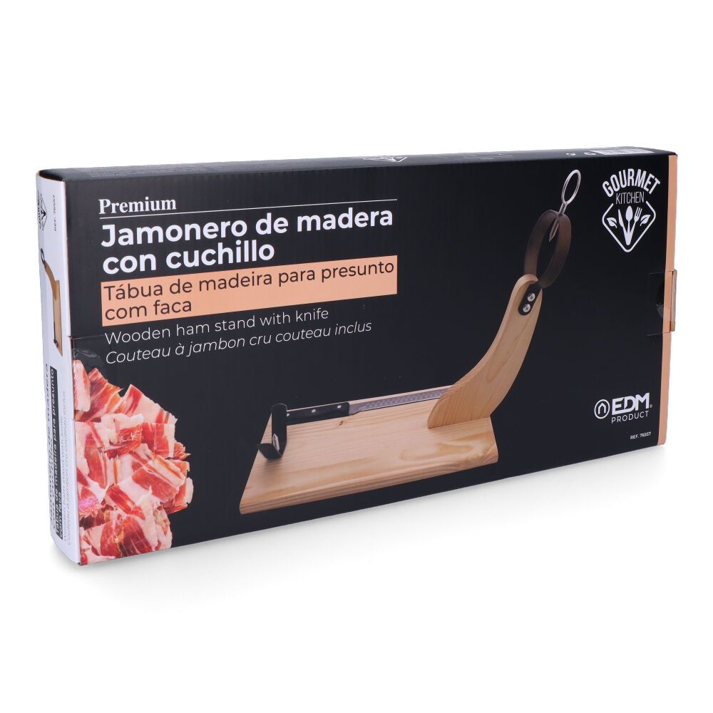 Suporte de presunto madeira de pinho premium 41 x 44 cm com faca incluida - Image 3