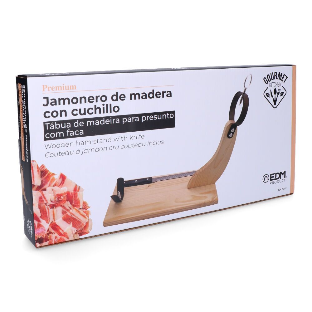 Suporte de presunto madeira de pinho premium 41 x 44 cm com faca incluida - Image 4