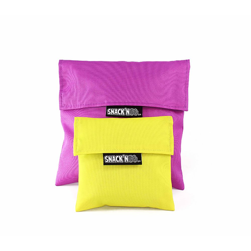 Snack'n'go porta-lanches reutilizável lila-amarelo 14 x 14 cm e 20 x 20 cm, 2 UDS - Image 2