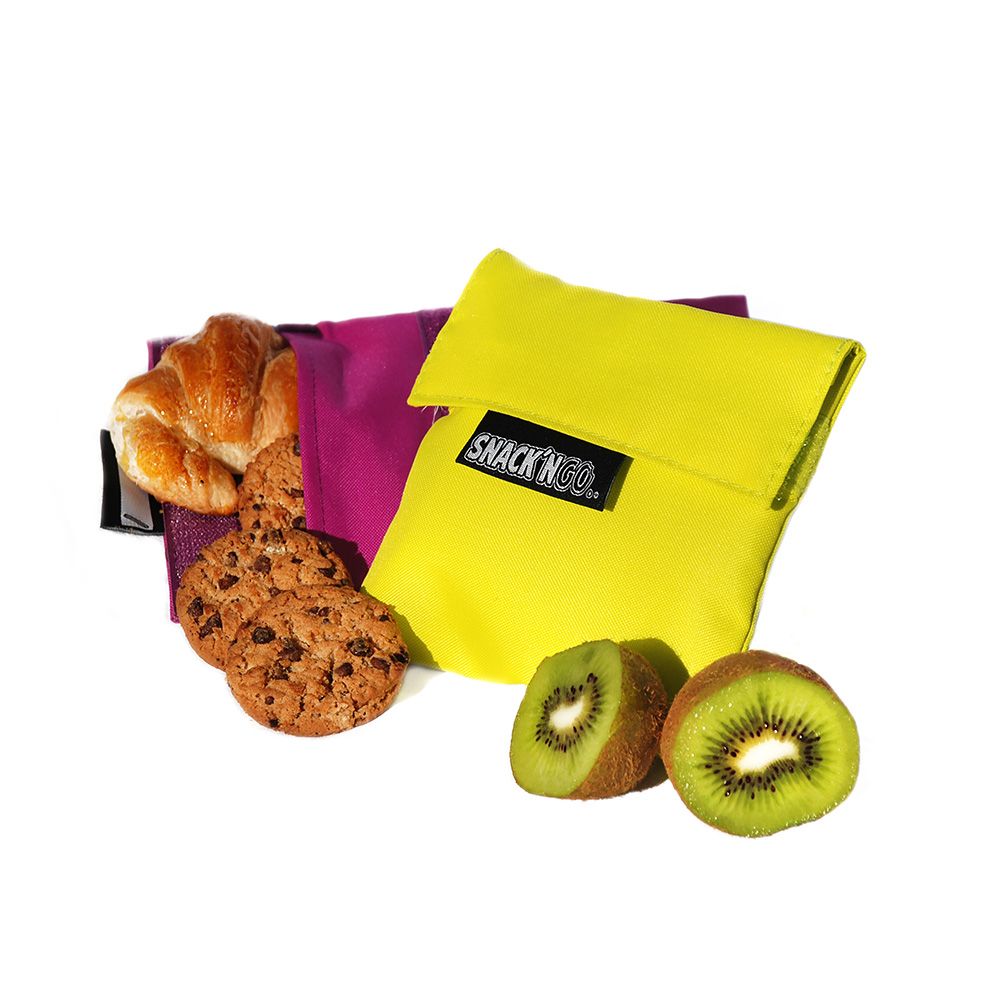 Snack'n'go porta-lanches reutilizável lila-amarelo 14 x 14 cm e 20 x 20 cm, 2 UDS - Image 3