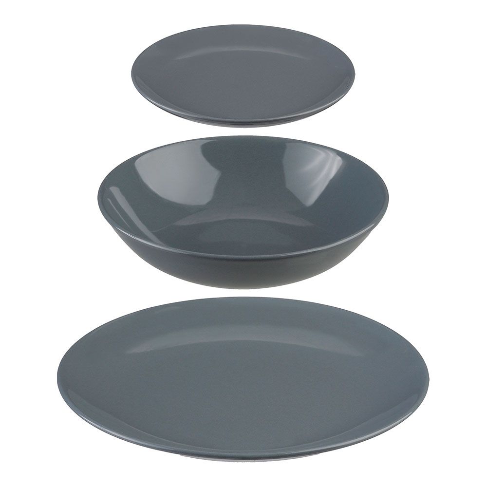 Louça 18 peças COR cinzento