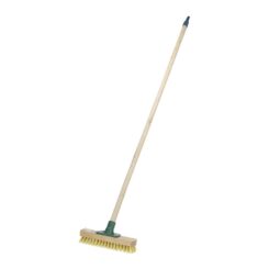 Cepillo clasico con palo de madera, 24 x 126 cm