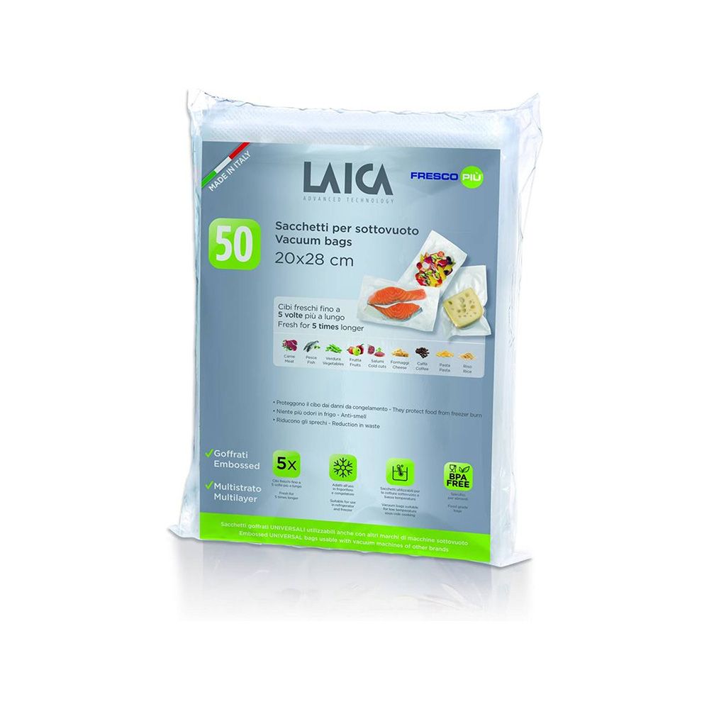 Pacote de 50 sacos de conservação a vácuo 20x28cm VT3504 laica