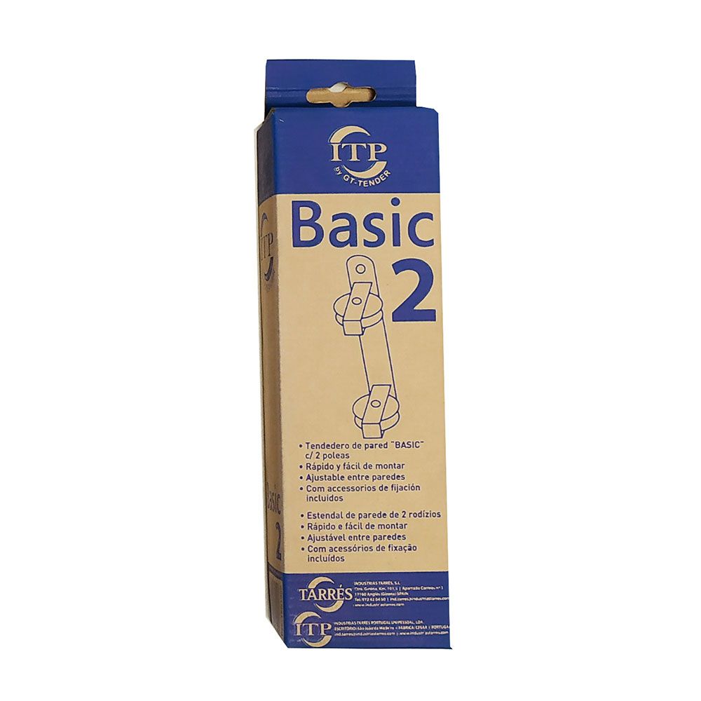 Estendal de parede basic C/2 poleias branco 25 x 5 x 5 cm - Image 2