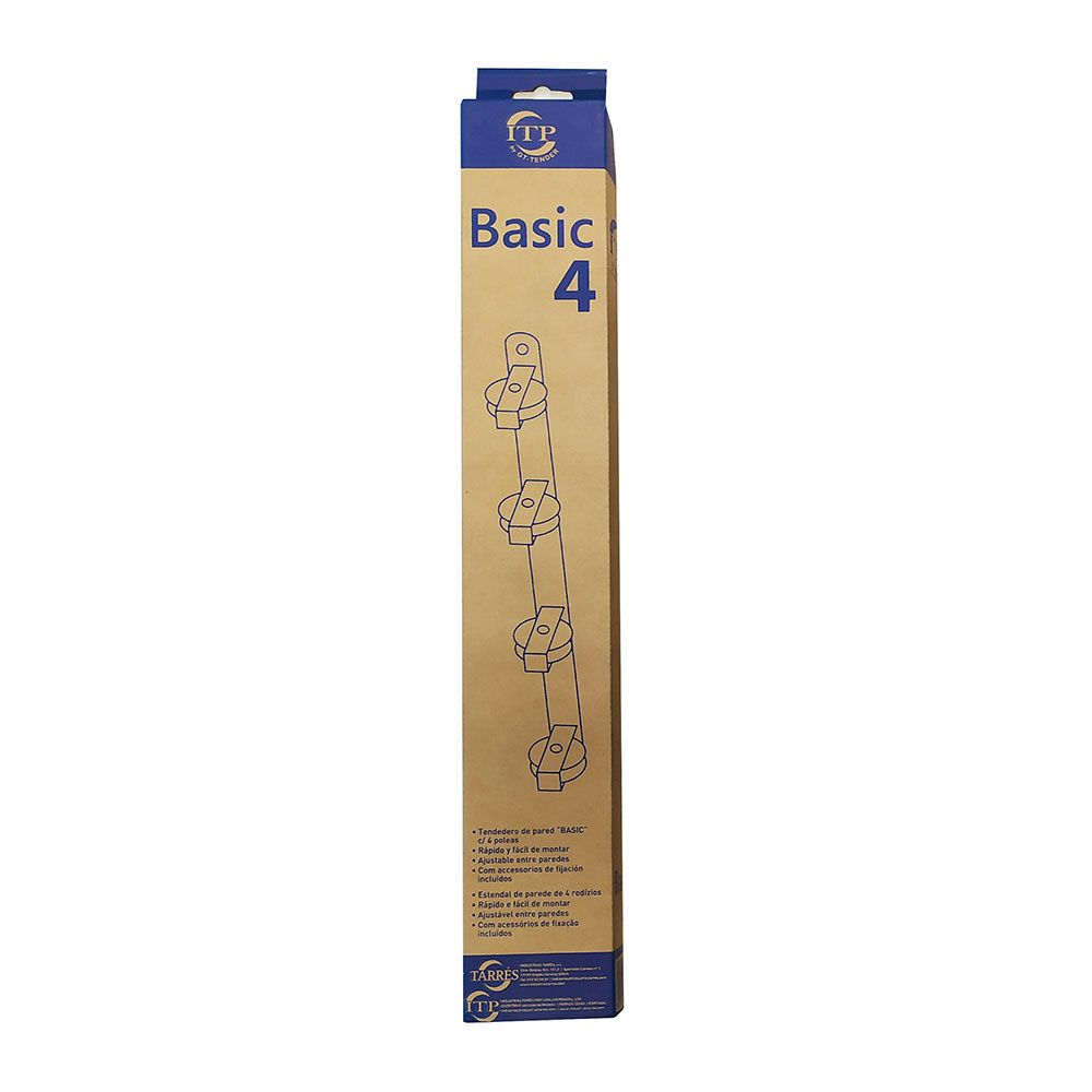 Tendedero de pared basic c/4 poleas blanco 47 x 5 x 5 cm - Image 2