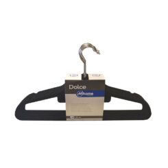 Lote de 10 cabides de plástico com acabamento veludo 42cm