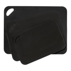 Conjunto de 3 tábuas de corte pretas, 38 x 29 x 0,15 cm / 33,5 x 24 x 0,15 cm / 28 x 18 x 0,15 cm