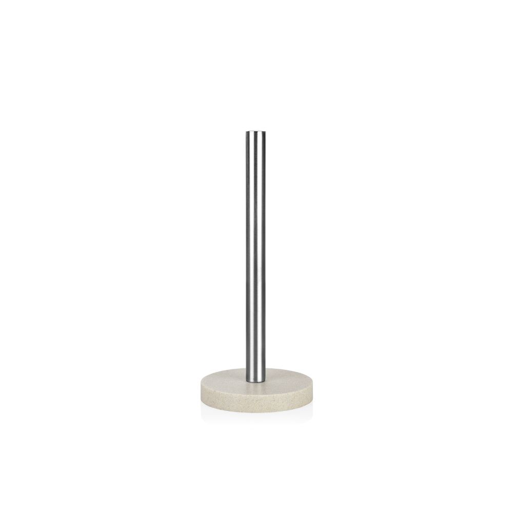 Portarrollo inox con base de resina beige ø13,5 x 33 cm