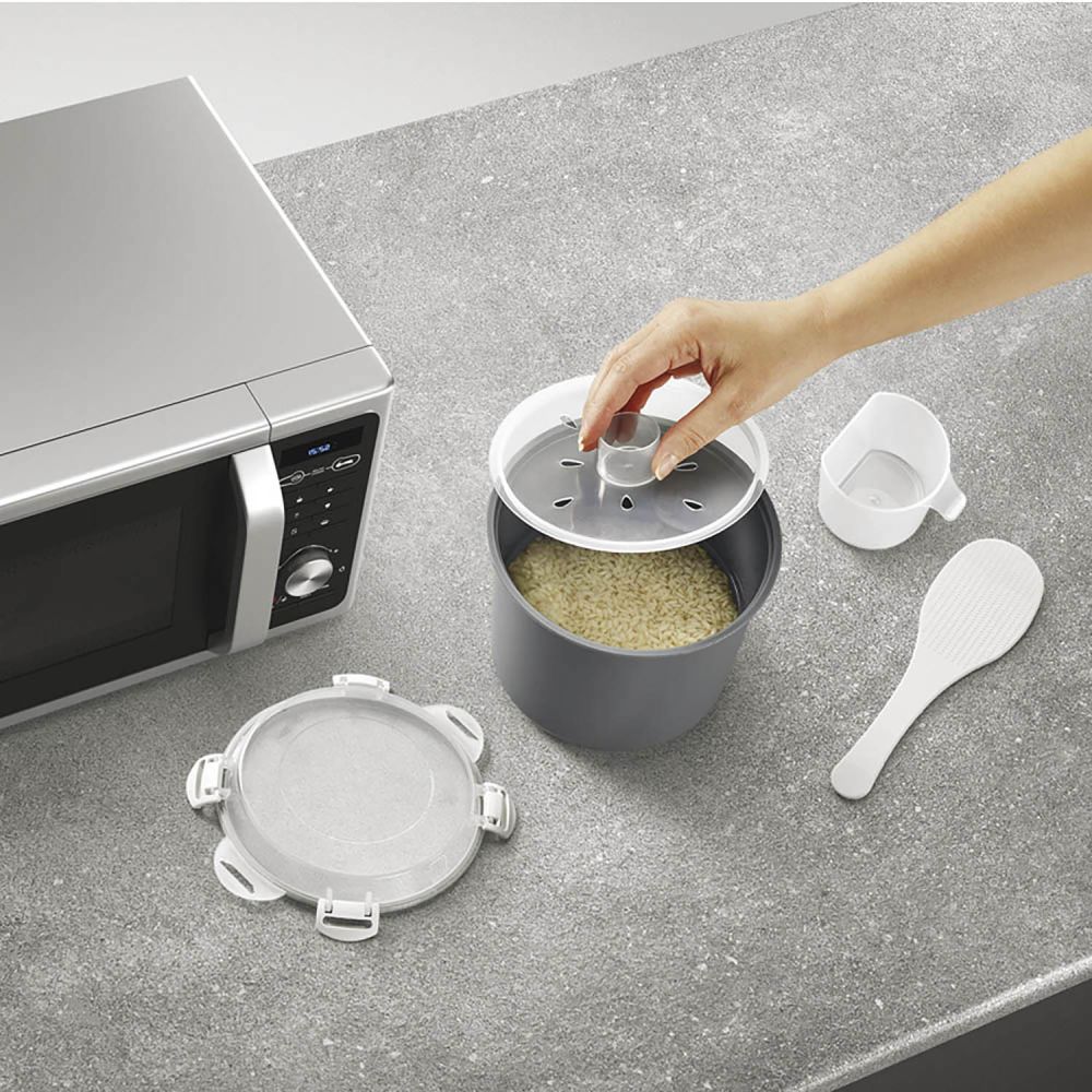 Recipiente para cozer arroz e cereais para micro-ondas metaltex - Image 4