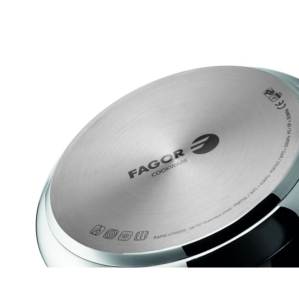 Panela de pressão super rápida rapid 4+6L INOX 18/10 fagor 4L Ø22x12cm 6L Ø22x17cm - Image 3
