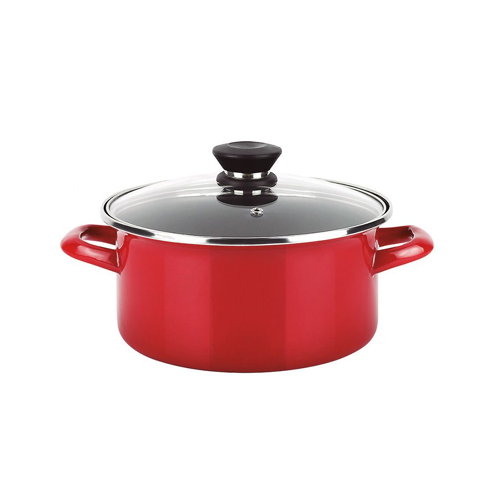Panela optima + tampa vermelha aço aisi 430 fagor Ø26x14cm