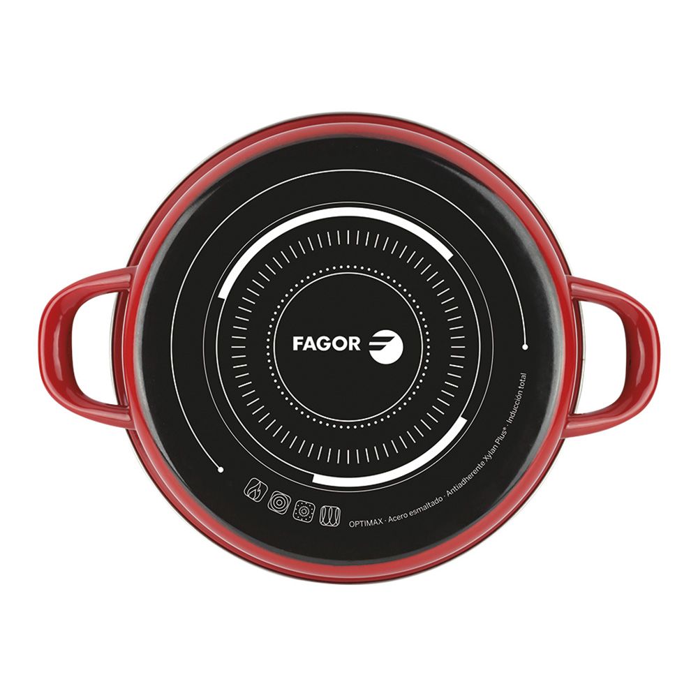 Panela para assar bolos optimax Ø26cm vermelha aço esmaltado aisi 430 fagor - Image 3