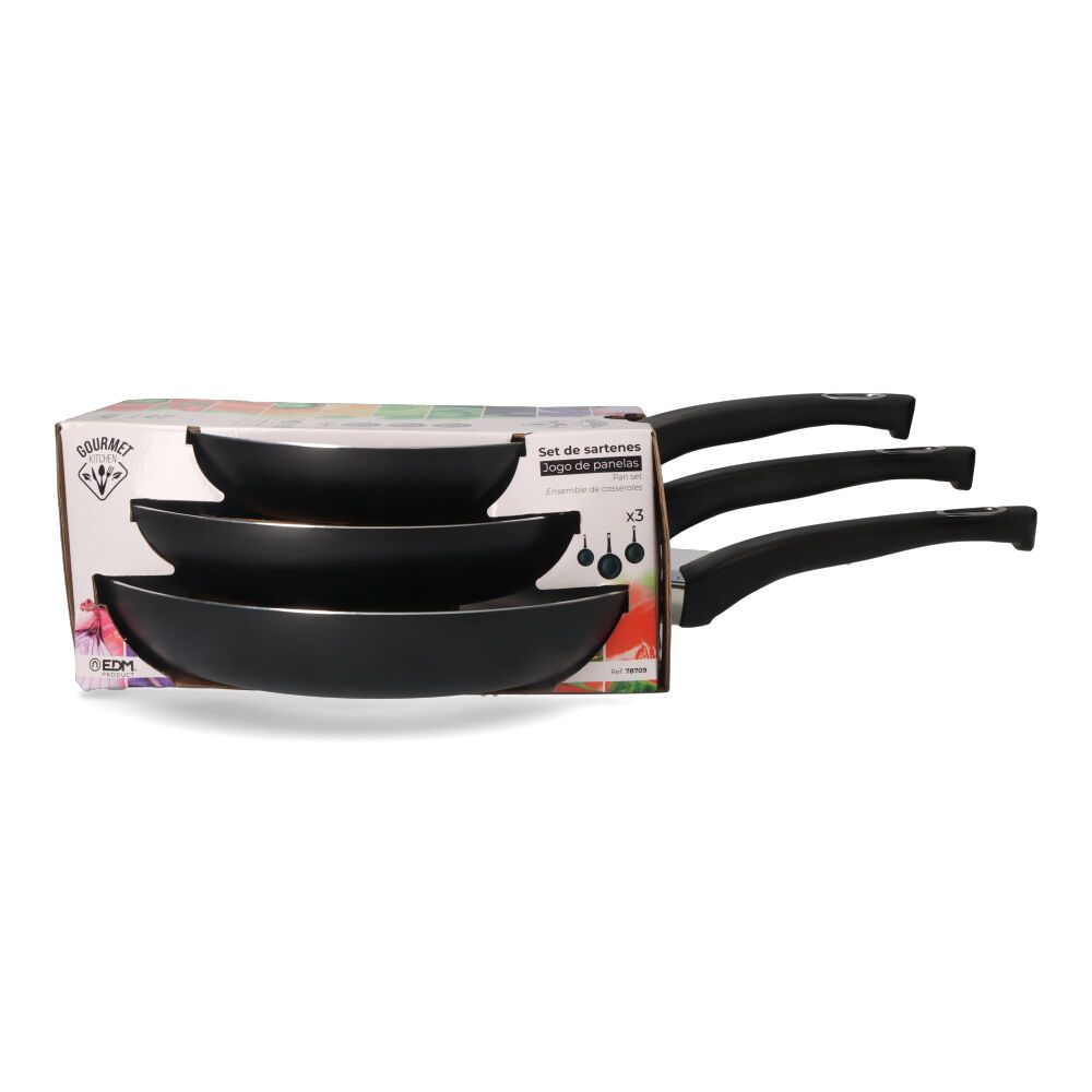 KIT 3 frigideiras antiaderentes "basic line" gourmet kitchen - Image 2