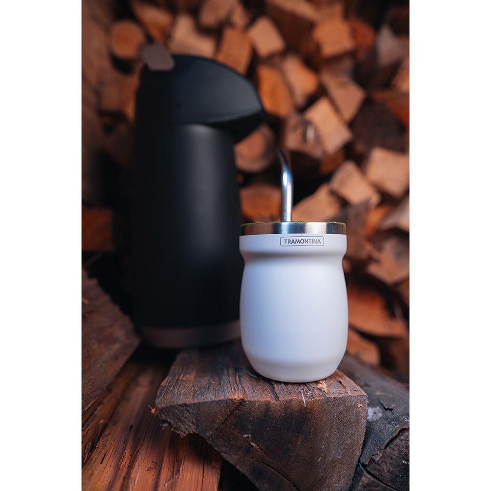 Recipiente para bebida "mate" em INOX branco 240 ml - Image 4