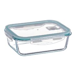Recipiente de alimentos retangular hermética de borosilicato de 630 ml