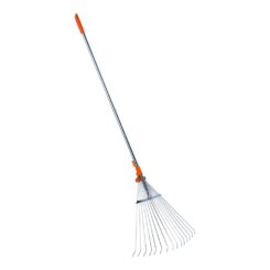 Ancinho para folhas regulável, com cabo telescópico, 1,28-1,6m. stocker