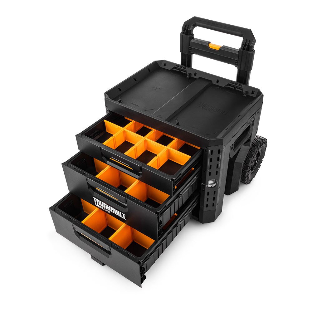 Caixa de ferramentas com rodas de 3 gavetas com fecho, stacktech 53 x 40,5 x 47,7 cm - Image 4