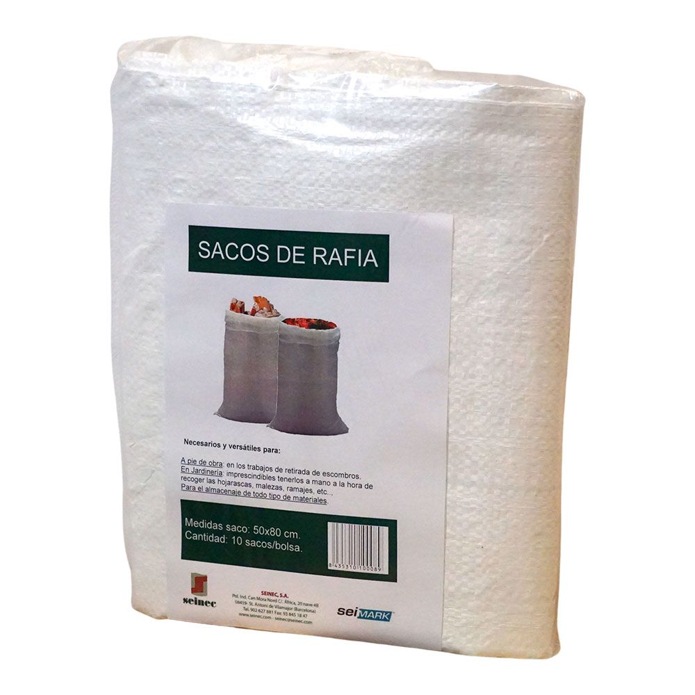 Saco de ráfia branca 50 x 80 cm, 10 UDS - Image 2