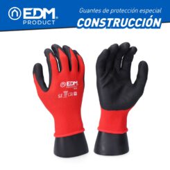 EDM Luvas de Poliéster com Palma de Látex para Construção, T-07