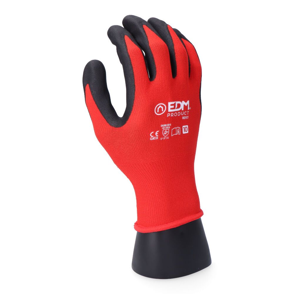Luva de nylon/lycra com palma em espuma nitrílica para mecânicos, T-10 - Image 4