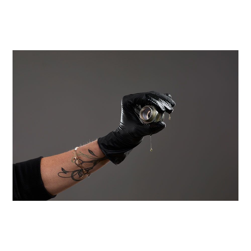 Luva de nitrilo, sem pó, descartável, com padrão de diamante, preta, T-10, caixa 50 UDS - Image 3