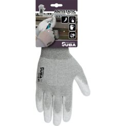 Luva em nylon/fibra de carbono com palma em poliuretano, antiestática, t-08