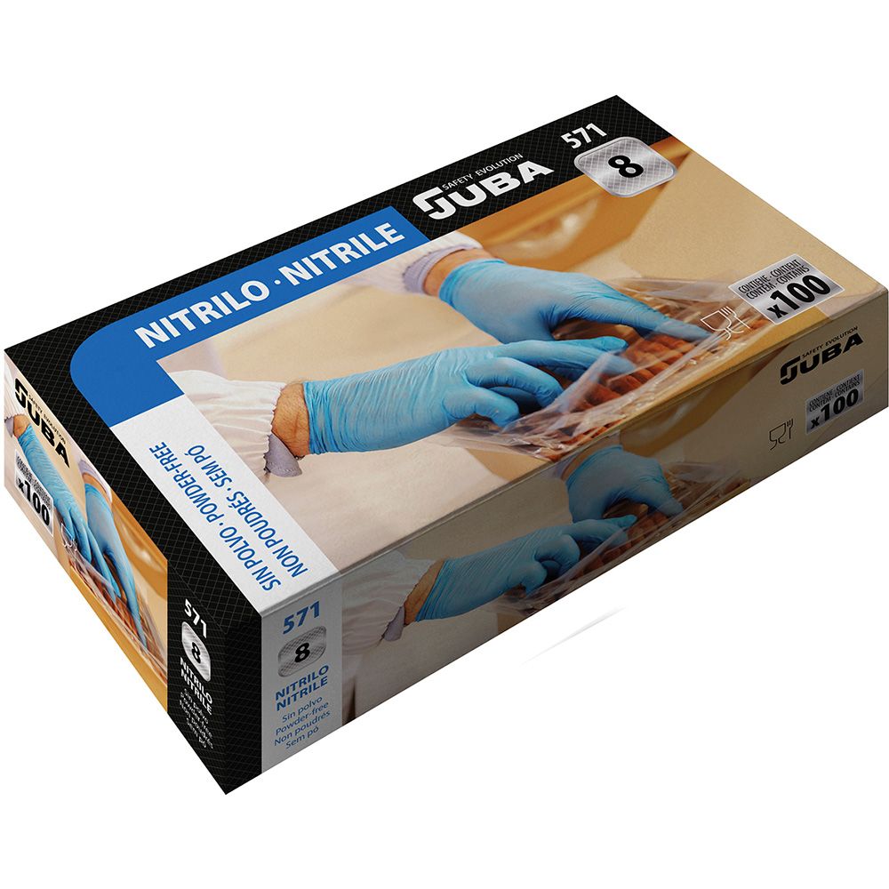 Guante nitrilo, sin polvo, desechable, económico, azul, t-l, caja 100 uds - Image 2