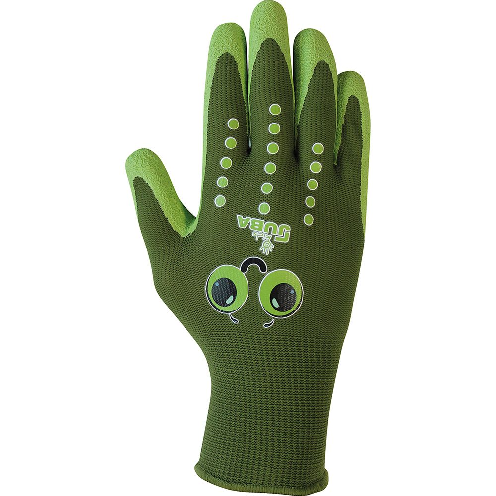 Luva infantil de nylon com palma em látex áspero, verde, T-8 anos. - Image 2