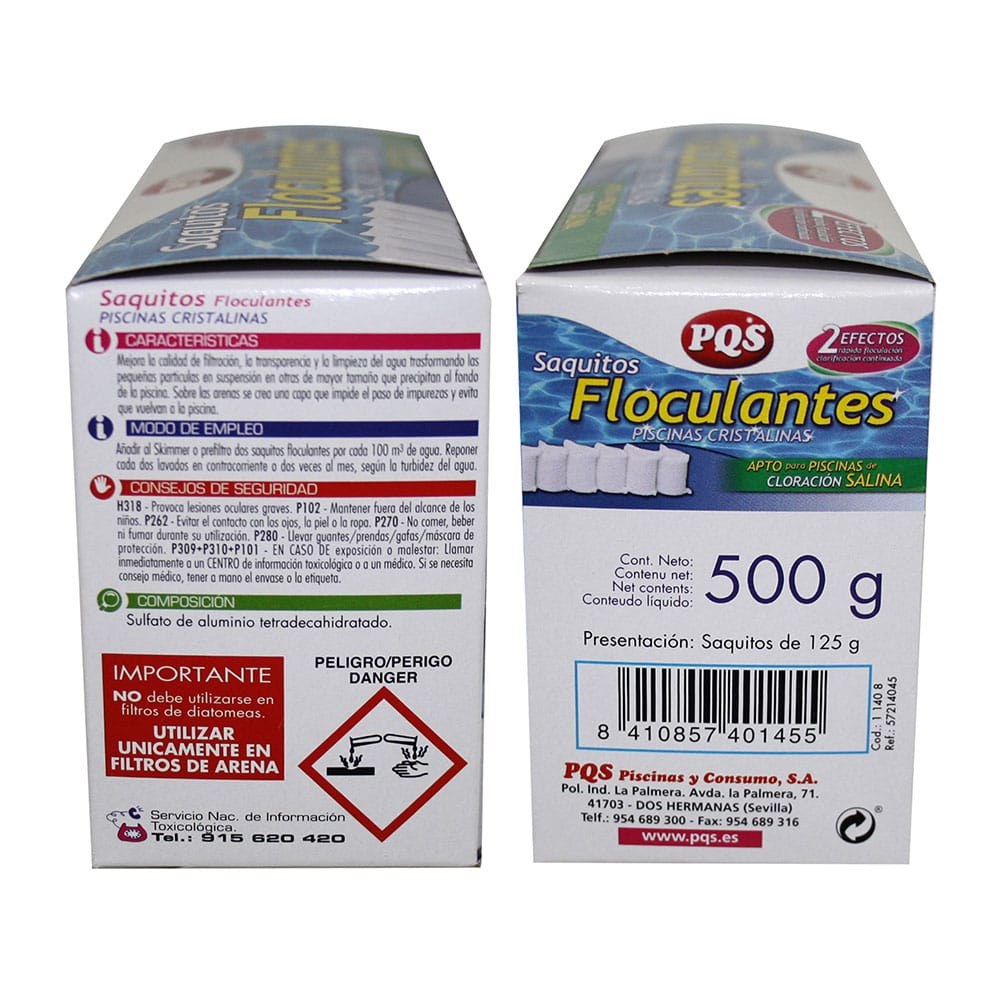Floculante em cartucho especial para cloração salina, saquetas de 125 g, embalagem de 4 unidades - Image 2